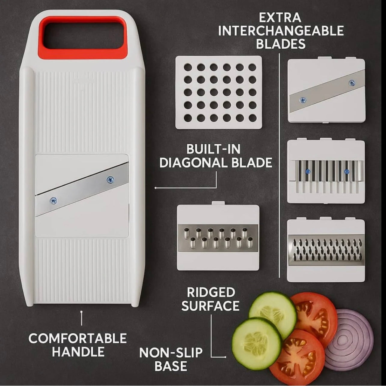 6 in 1 Premium Vegetable/Fruit/Chips Chopper Cutter Grater Slicer