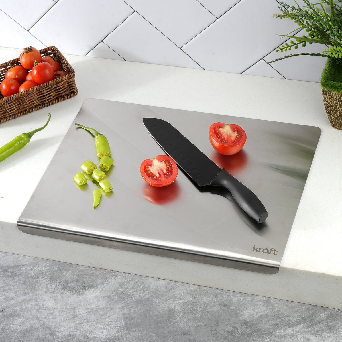 Stainless Steel  Counter Top Chopping Board