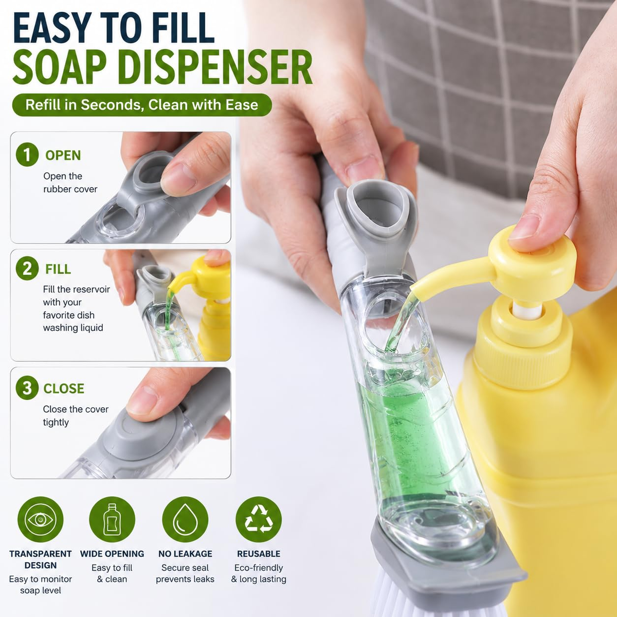 Kitchen Cleaning Scrubber Brush for Dishes (Pack Of 1)